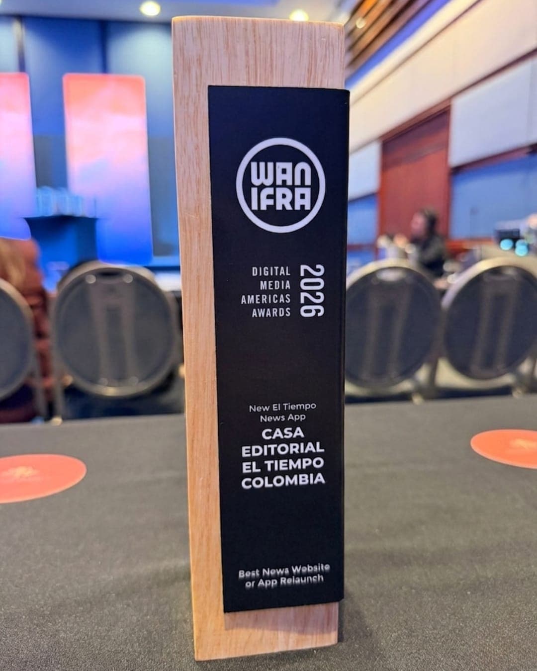 Premio WAN-IFRA Digital Media Americas Awards 2026 de la app de EL TIEMPO